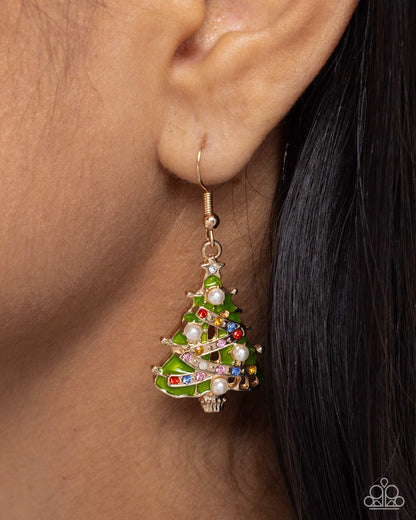 O Christmas Tree - multi - Paparazzi earrings