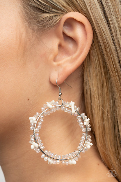 Ocean Surf - white - Paparazzi earrings