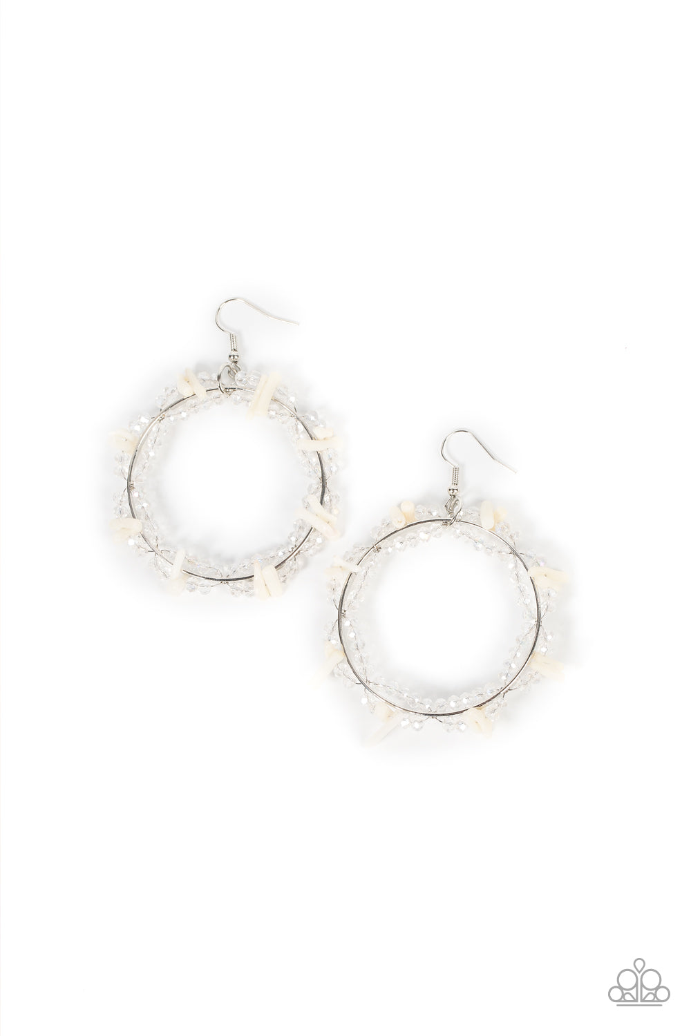 Ocean Surf - white - Paparazzi earrings