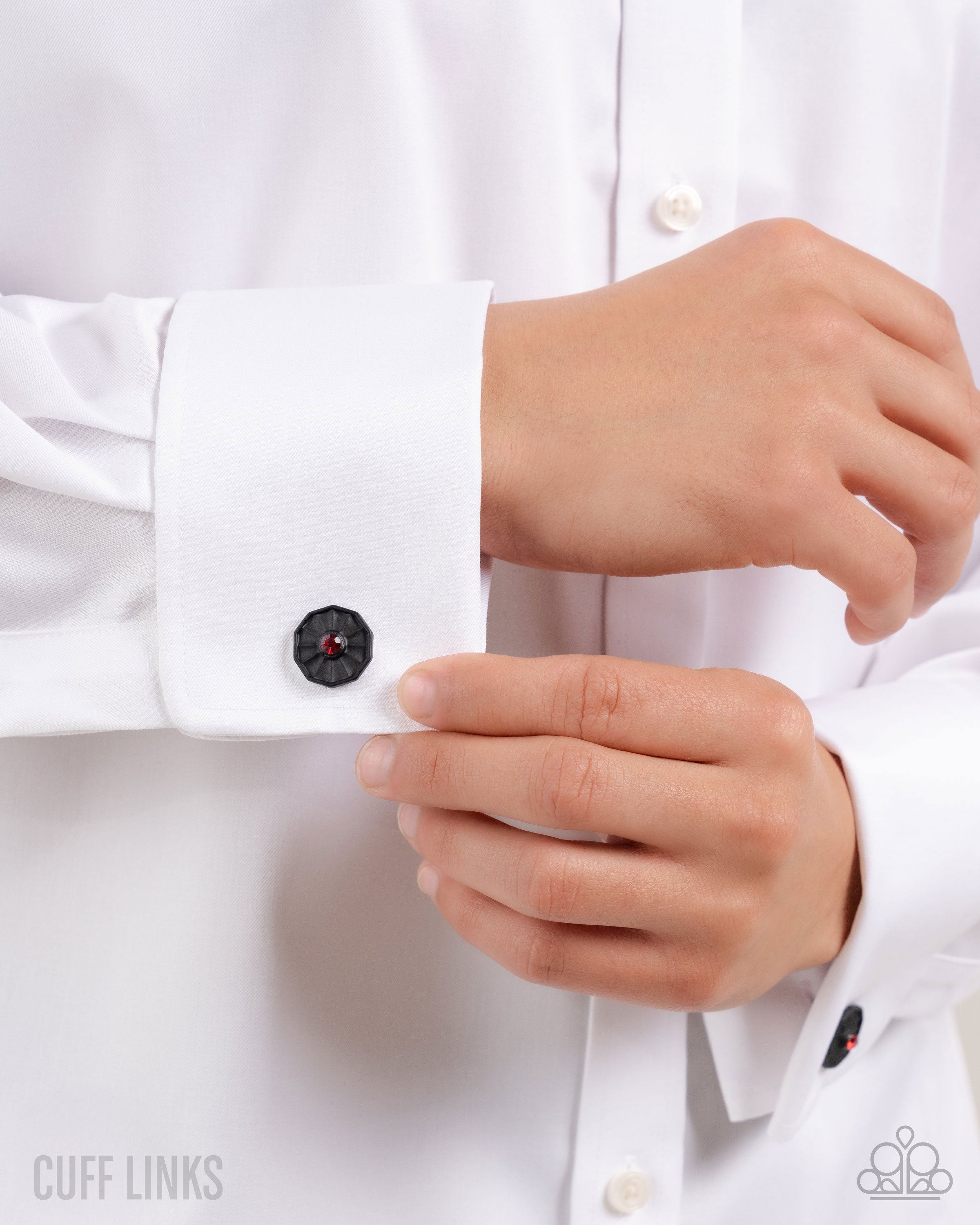 Octagonal Opulence - red - Paparazzi MENS cufflinks