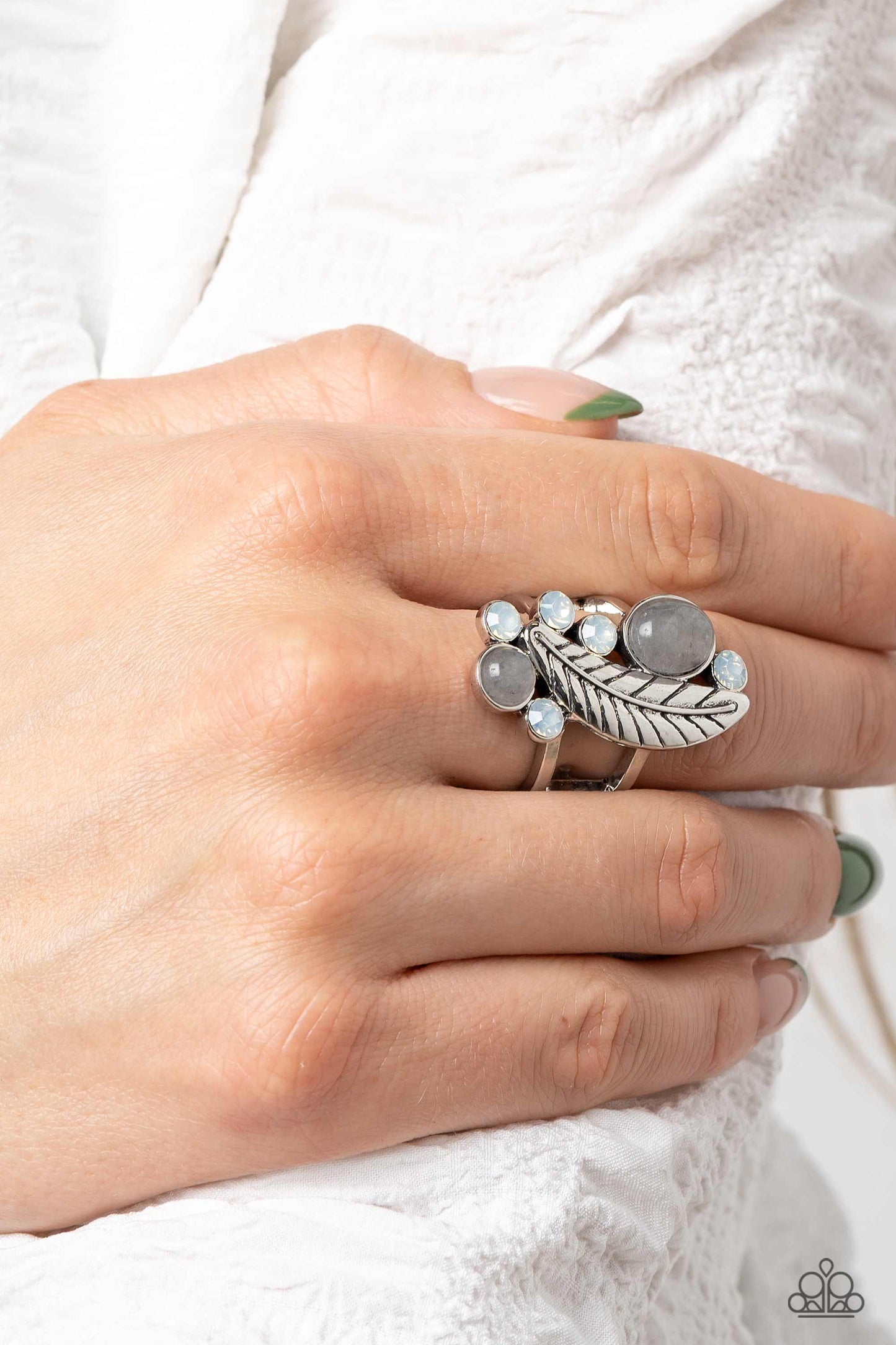Off To FEATHER-land - silver - Paparazzi ring