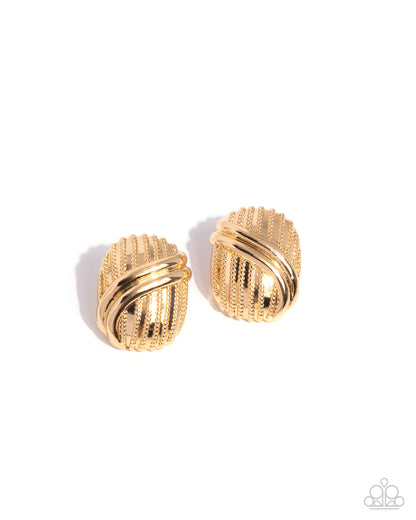 Official Overlay - gold - Paparazzi earrings