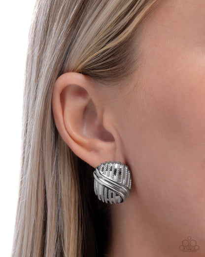 Official Overlay - silver - Paparazzi earrings