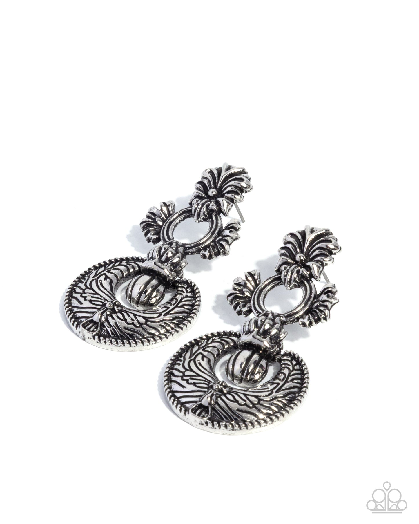 Officially Ornate - silver - Paparazzi earrings