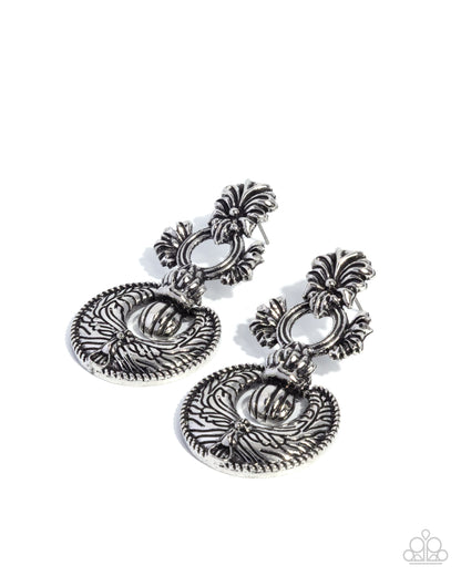 Officially Ornate - silver - Paparazzi earrings