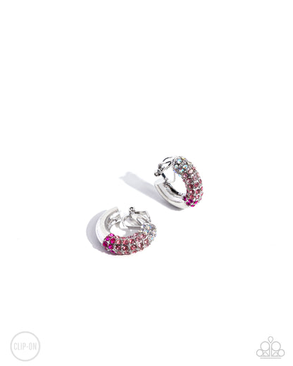 Ombré Observer - pink - Paparazzi CLIP ON earrings