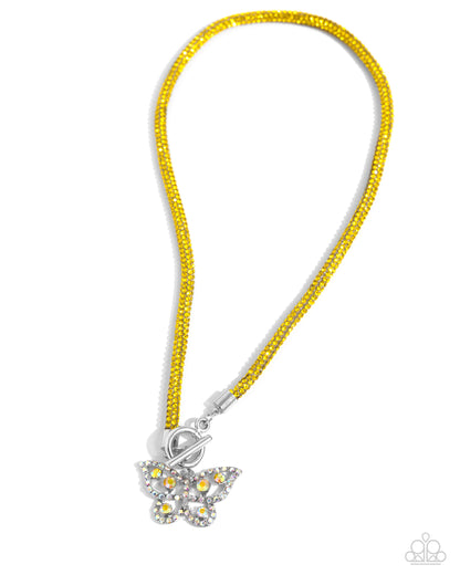 On SHIMMERING Wings - yellow - Paparazzi necklace