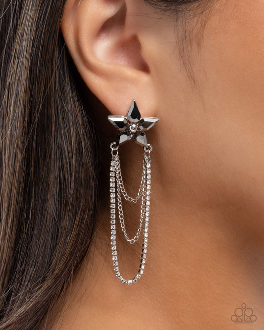 One In A Million Opulence - silver - Paparazzi earrings