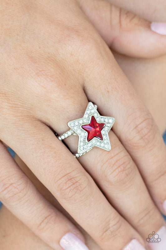 One Nation Under Sparkle - red - Paparazzi ring
