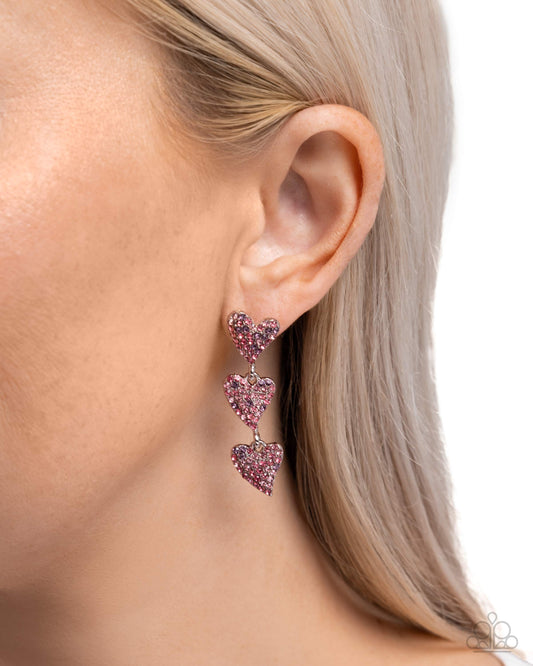 One Of The Girls - pink - Paparazzi earrings