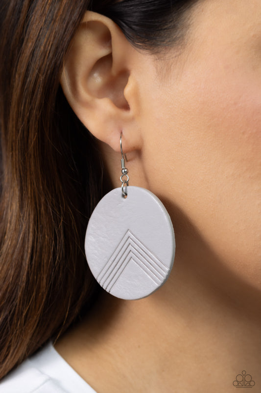 On the Edge of Edgy - silver - Paparazzi earrings