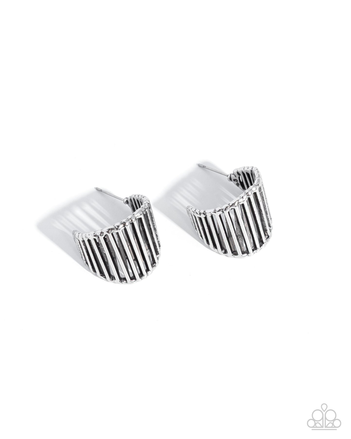 On the Grind - silver - Paparazzi earrings