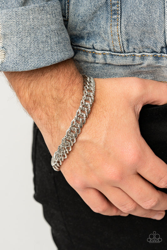 On The Up and UPPERCUT - silver - Paparazzi MENS bracelet