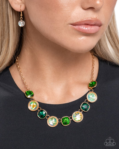 Opalescent Obsession - green - Paparazzi necklace