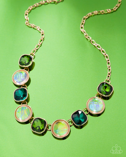 Opalescent Obsession - green - Paparazzi necklace