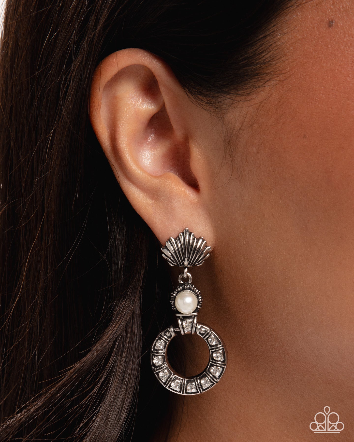 Openly Ornate - white - Paparazzi earrings