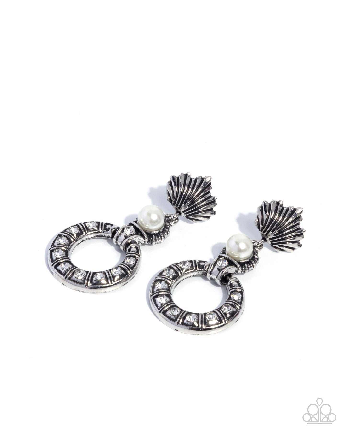 Openly Ornate - white - Paparazzi earrings
