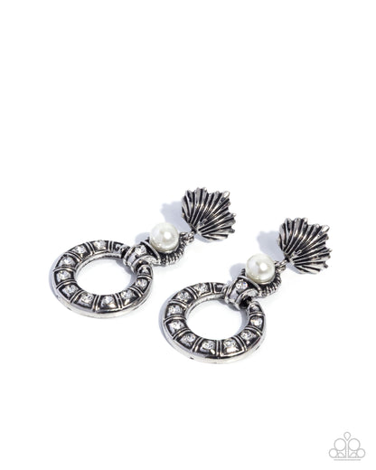 Openly Ornate - white - Paparazzi earrings