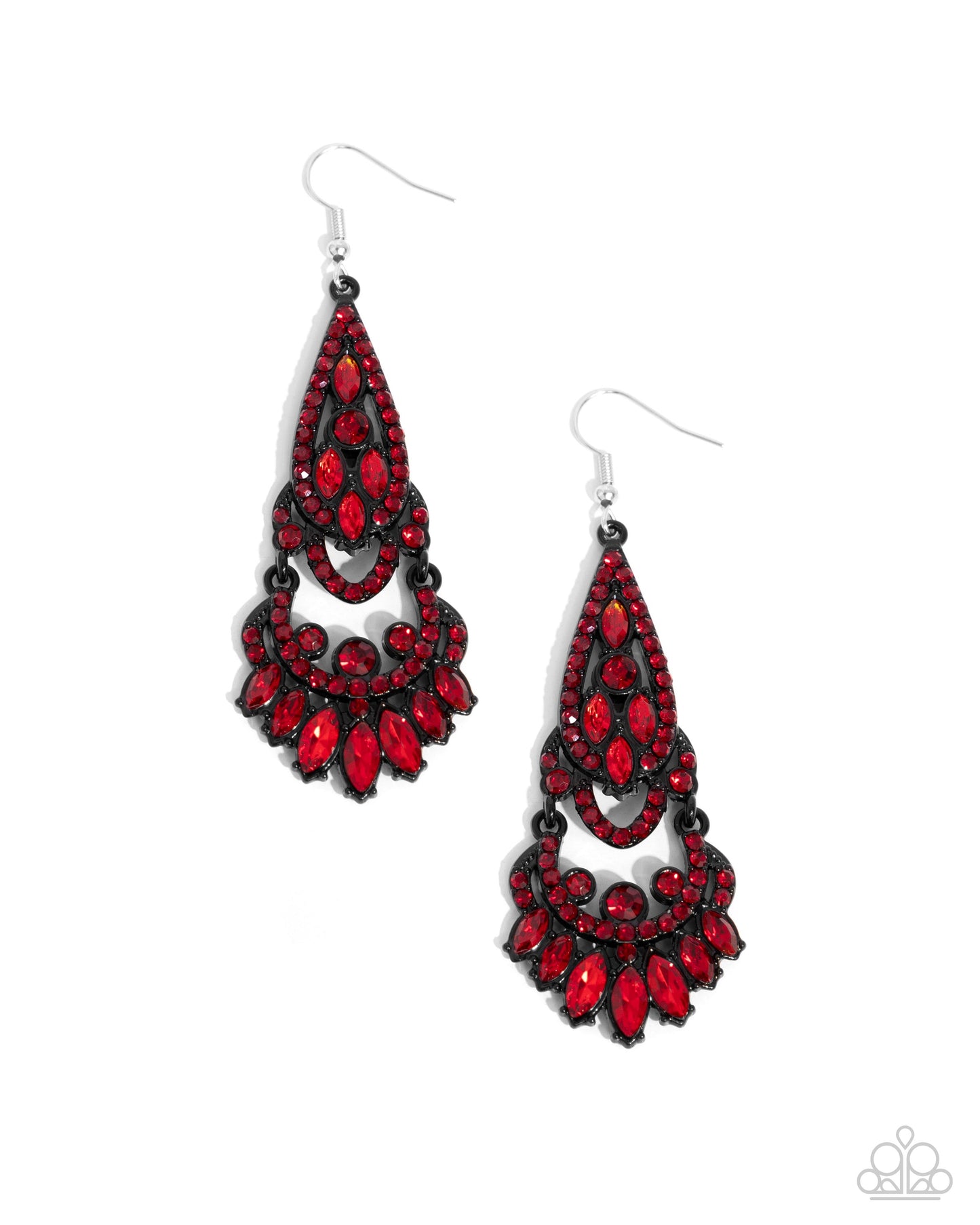 Opera Stage - red - Paparazzi earrings