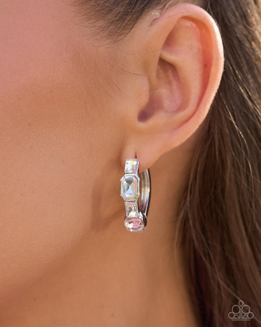 Operatic Overture - white - Paparazzi earrings