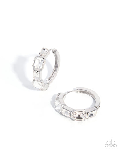 Operatic Overture - white - Paparazzi earrings