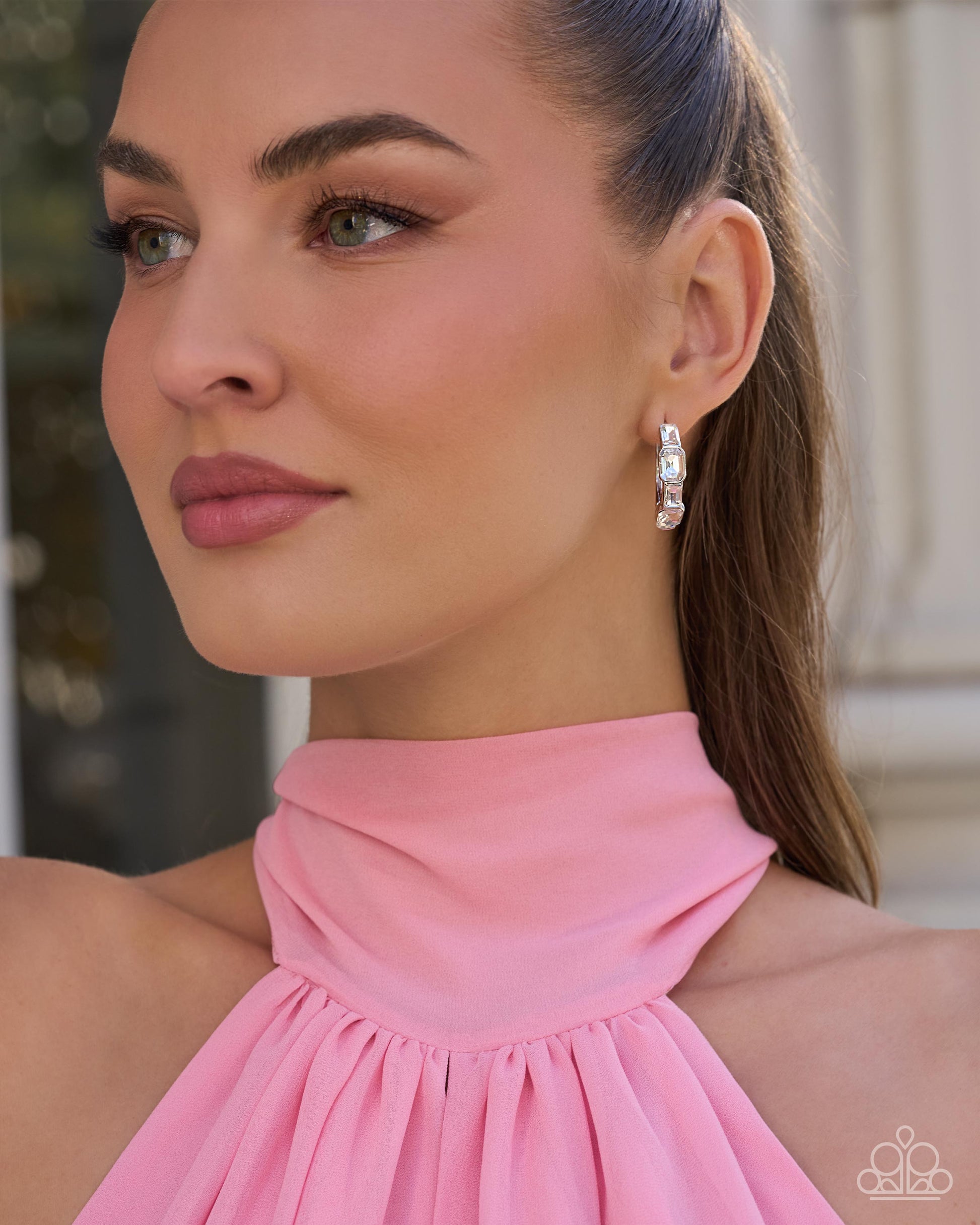 Operatic Overture - white - Paparazzi earrings