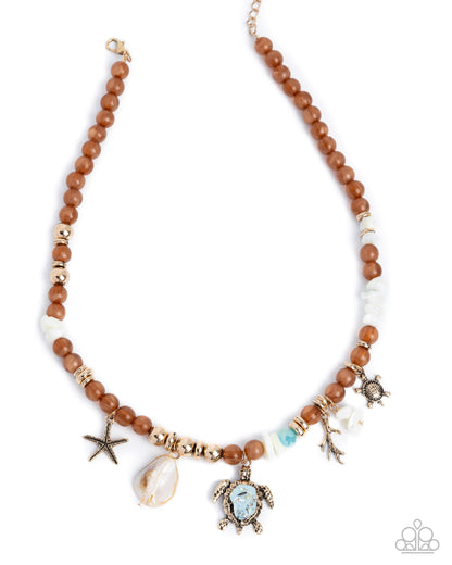 Operation Ocean - brown - Paparazzi necklace