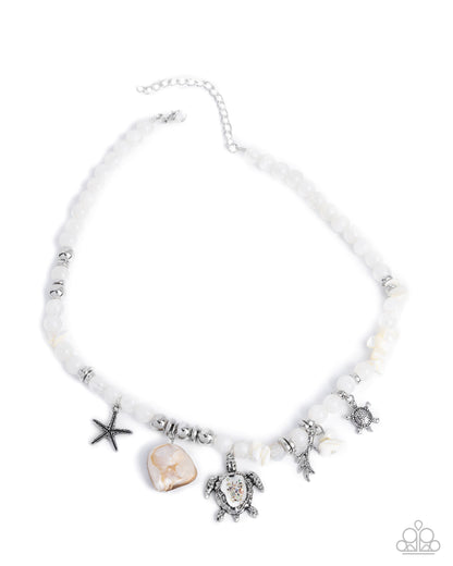 Operation Ocean - white - Paparazzi necklace