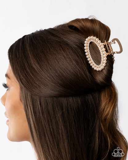 Opulent Office - gold - Paparazzi hair clip