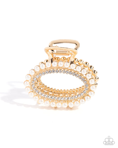 Opulent Office - gold - Paparazzi hair clip