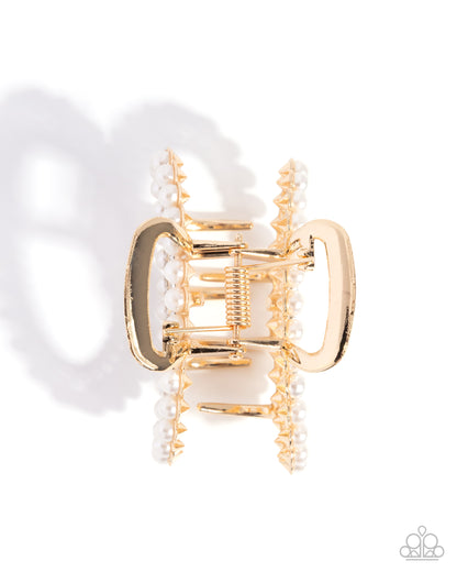 Opulent Office - gold - Paparazzi hair clip