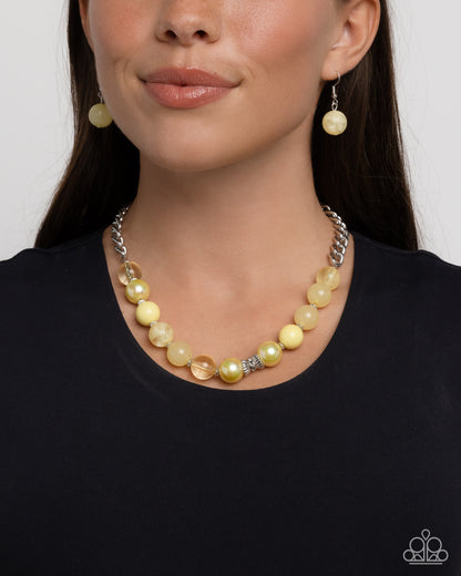 Opulent Opacities - yellow - Paparazzi necklace