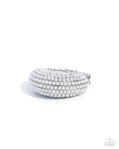 Opulent Overboard - white - Paparazzi ring
