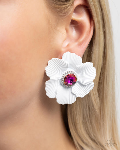 Organic Growth - white - Paparazzi earrings