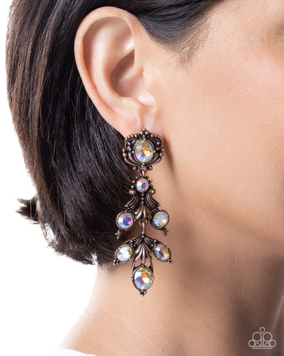 Ornate Obligato - copper - Paparazzi earrings