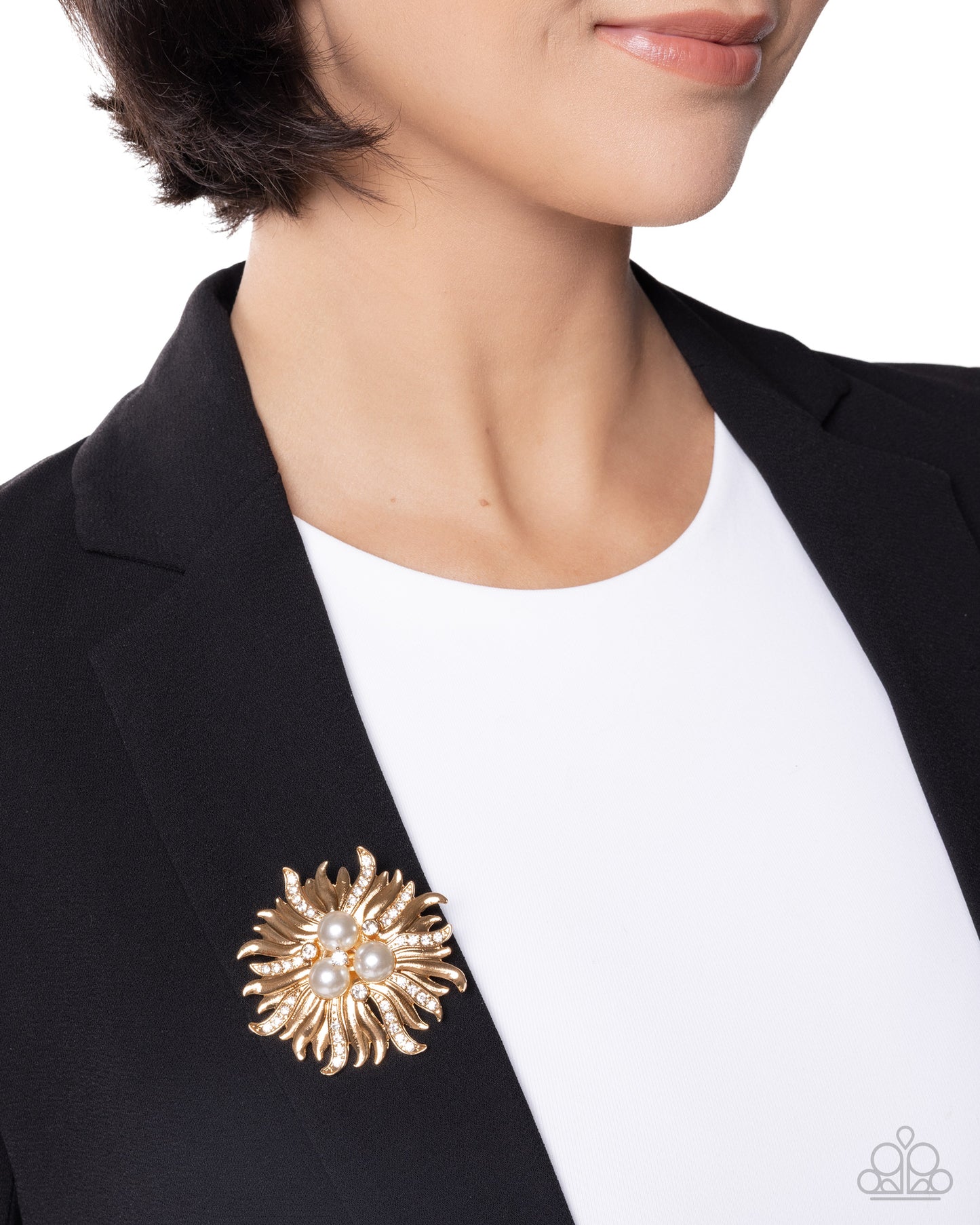 Ornate Operation - gold - Paparazzi brooch
