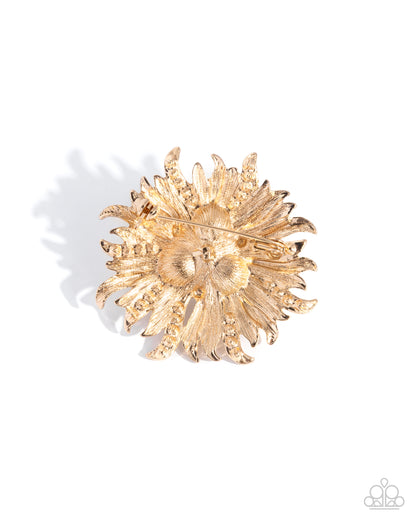 Ornate Operation - gold - Paparazzi brooch