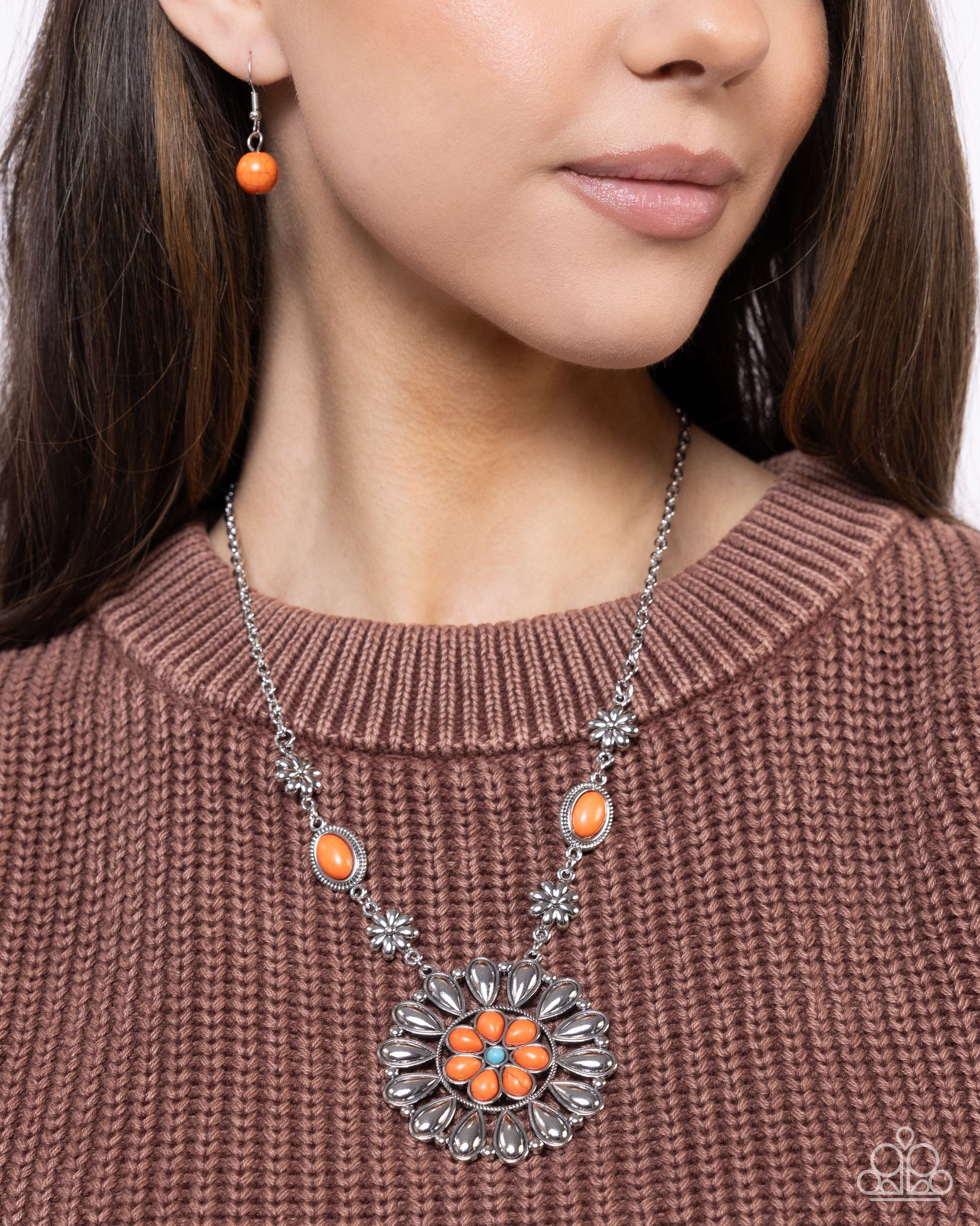 Ornate Opinion - orange - Paparazzi necklace