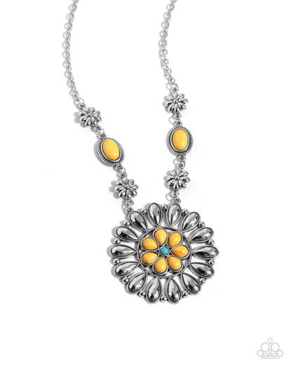 Ornate Opinion - yellow - Paparazzi necklace