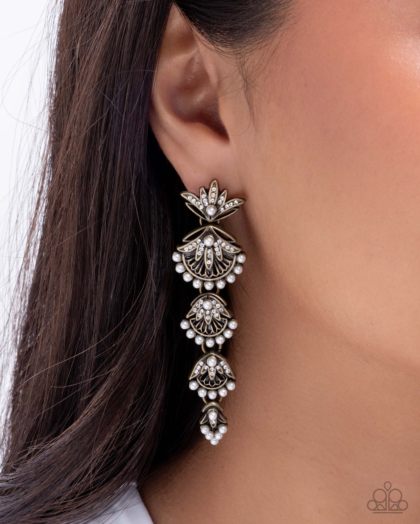 Ornate Optimism - brass - Paparazzi earrings