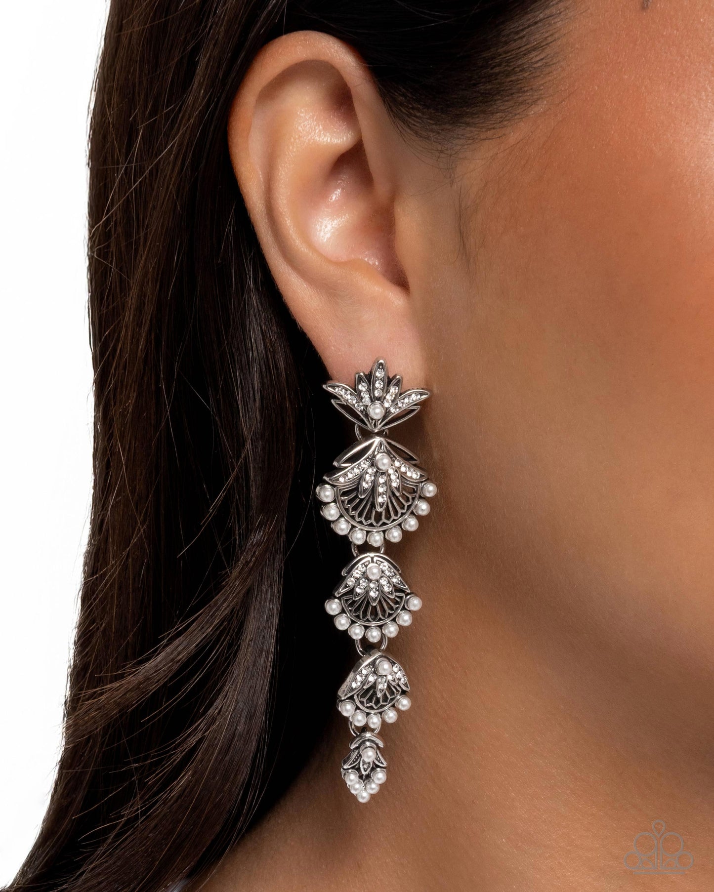 Ornate Optimism - white - Paparazzi earrings