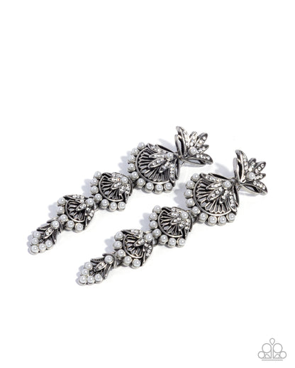 Ornate Optimism - white - Paparazzi earrings