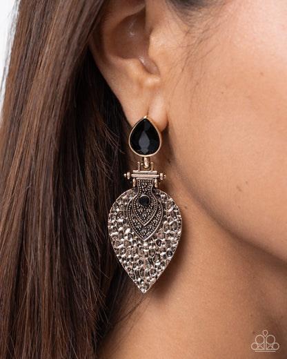 Ornate Overview - black - Paparazzi earrings