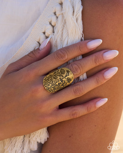 Out in the Garden - brass - Paparazzi ring