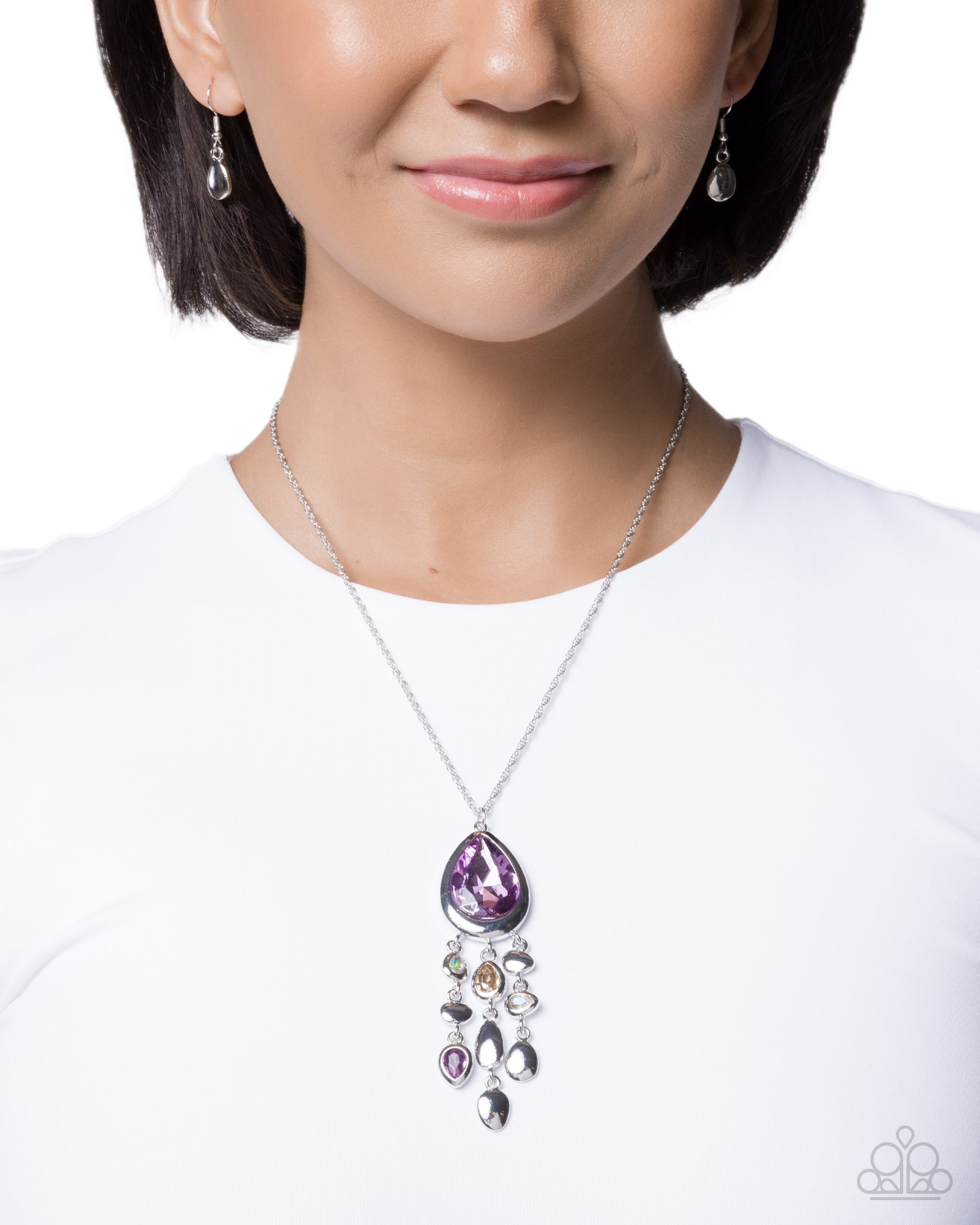 Oval Observation - purple - Paparazzi necklace