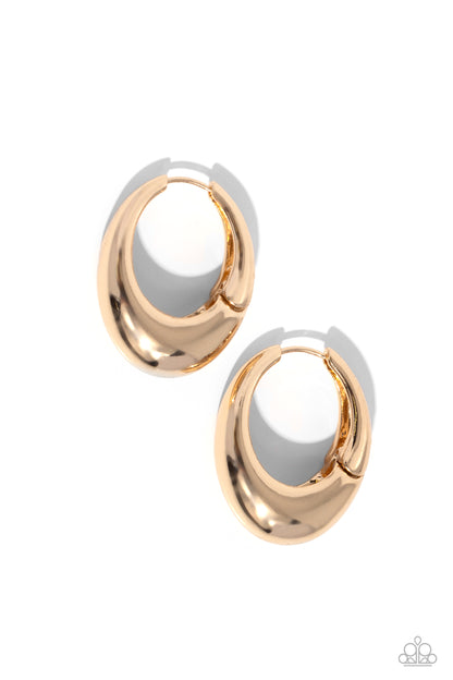 Oval Official - gold - Paparazzi earrings