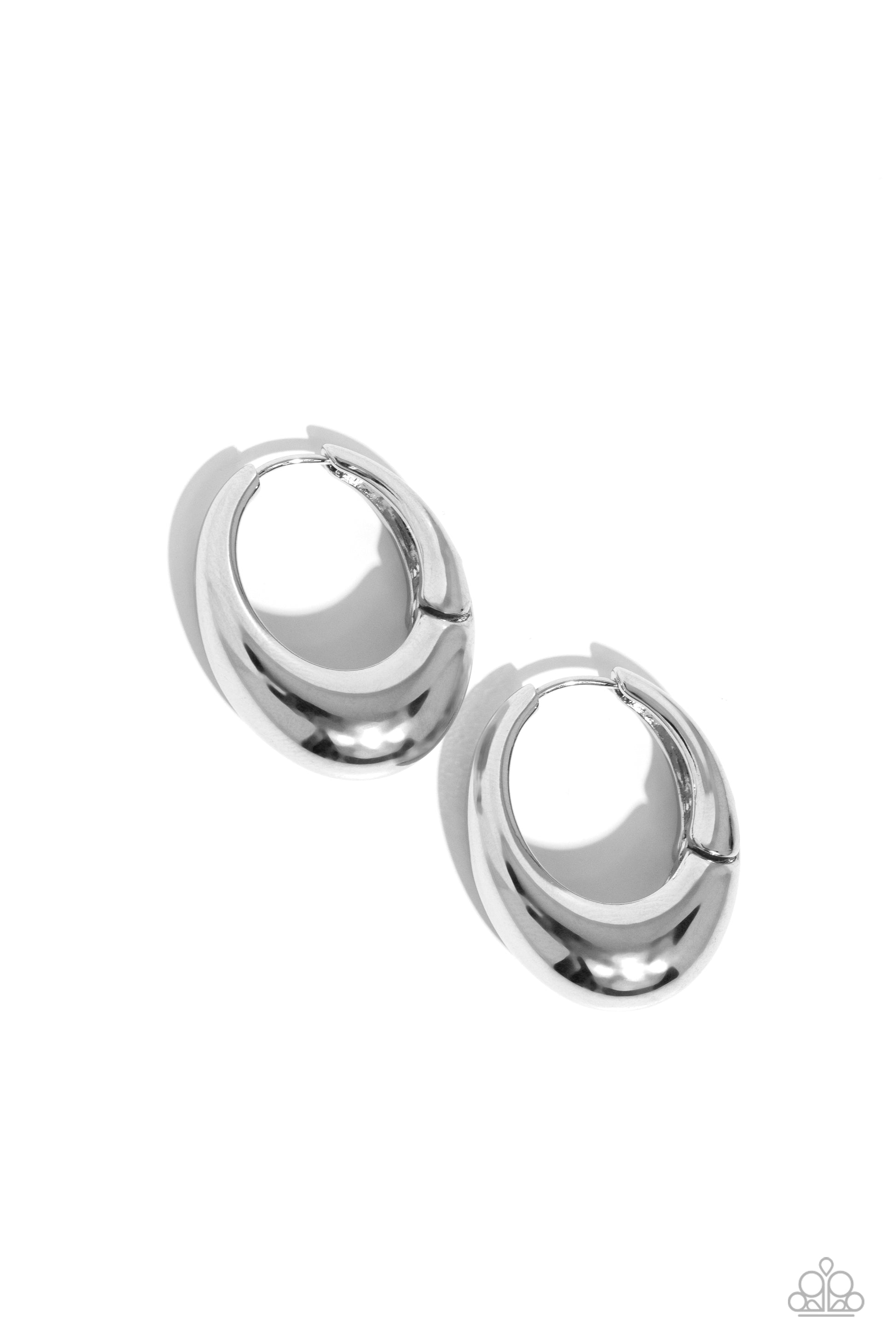 Oval Official - silver - Paparazzi earrings