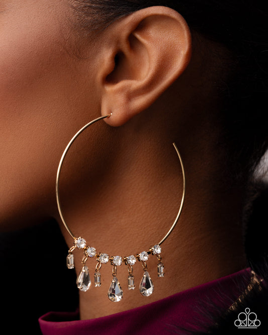 Over The Top Bling - gold - Paparazzi earrings