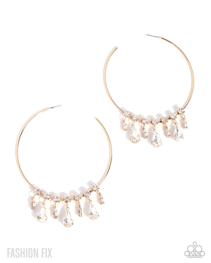 Over The Top Bling - gold - Paparazzi earrings