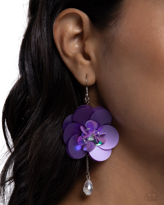 Oversized Opulence - purple - Paparazzi earrings